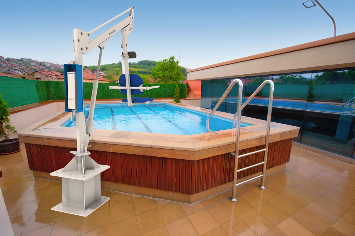 soline® tiby - bazénový zvedák s prodlouženou nadzemní patkou